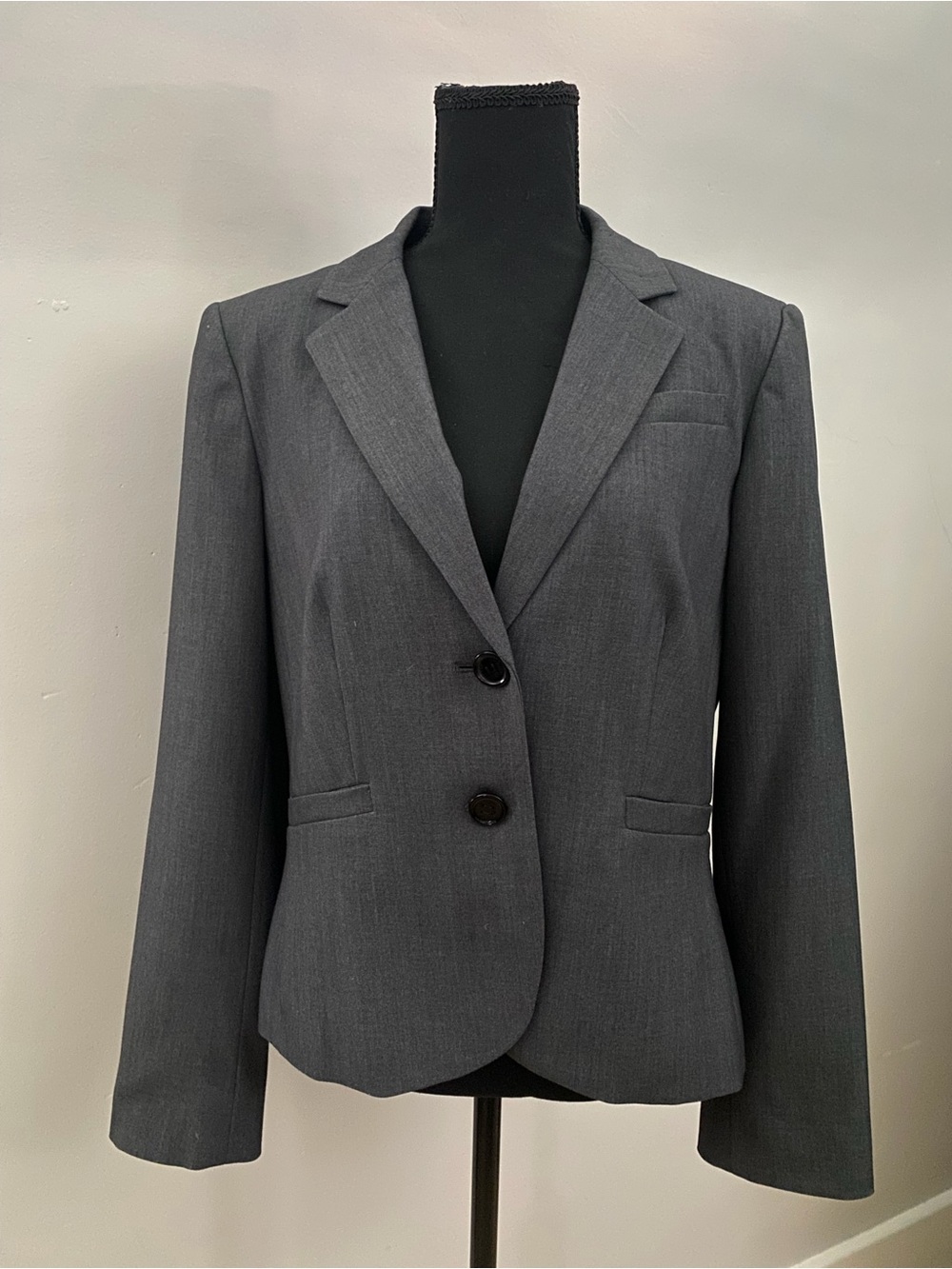 Calvin Klein Gray Tailored Two-Button Blazer